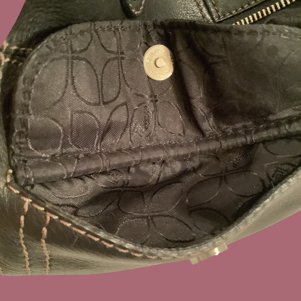 Fossil Dark Brown Leather Purse Duffle Style Bag - Picture 10 of 12